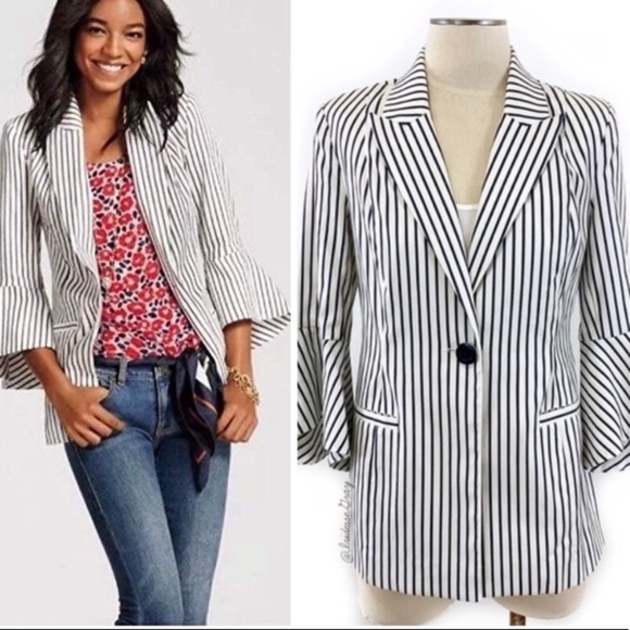 Cabi striped bell sleeve blazer - Picture 6 of 14